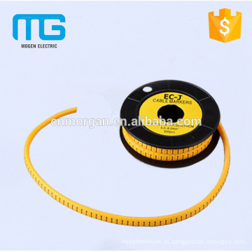Luva de cabo de marcador de cabo de número amarelo de 1.5mm2 com material de PVC, disponível em várias cores, aprovação CE